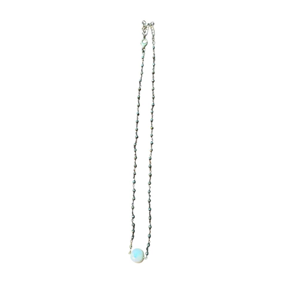 Jemma Sands Dahlia Pearl Pyrite Necklace